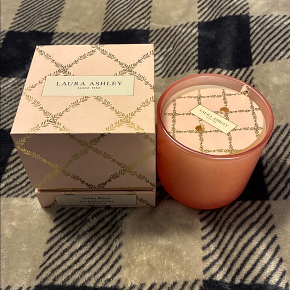 Laura Ashley Other - Laura Ashley 14 Oz Candle Pink and Gold Decorative Box (Golden Bloom)